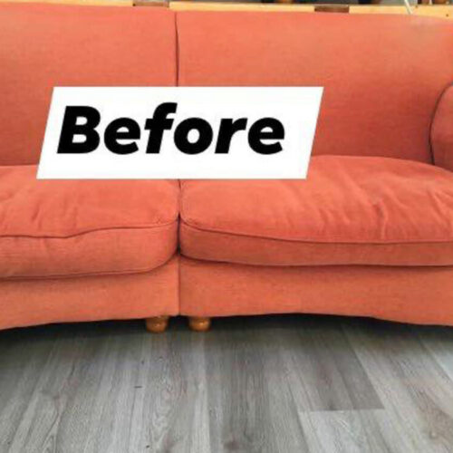 sofa before new foam cushions