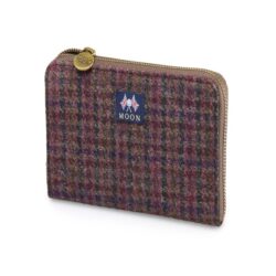 Bronte by Moon Burgundy Dogstooth pattern purse