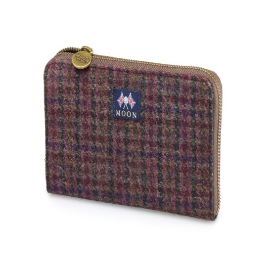 Bronte by Moon Burgundy Dogstooth pattern purse